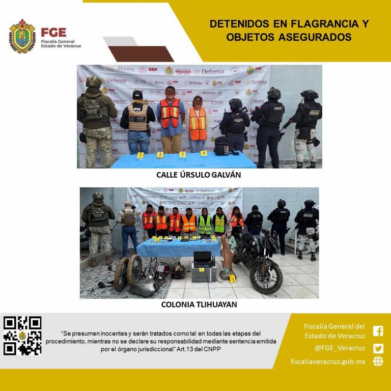En Tlaltetela, operativo de cateo deriva en 9 detenciones y aseguramientos