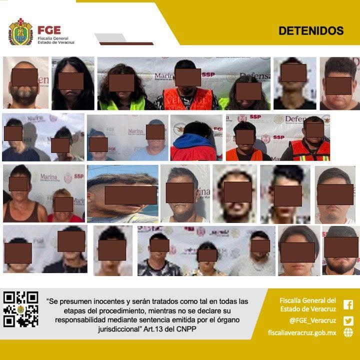 Fiscalía General del Estado detiene a 29 personas durante cateos realizados en diversos municipios