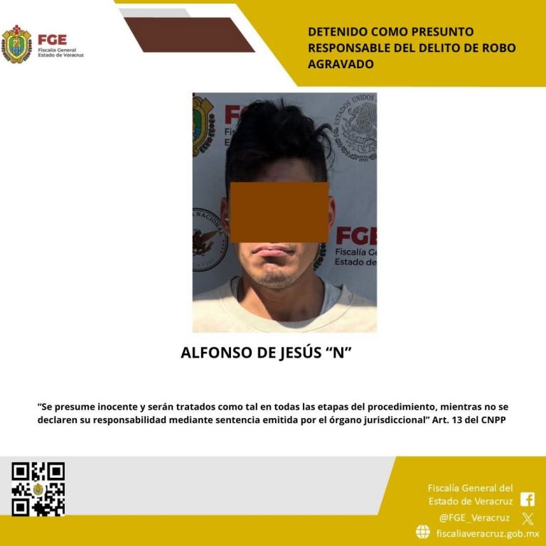 𝗙𝗶𝘀𝗰𝗮𝗹𝗶́𝗮 𝗱𝗲 𝗩𝗲𝗿𝗮𝗰𝗿𝘂𝘇 𝗱𝗲𝘁𝗶𝗲𝗻𝗲 𝗮 𝗽𝗿𝗲𝘀𝘂𝗻𝘁𝗼 𝗿𝗲𝘀𝗽𝗼𝗻𝘀𝗮𝗯𝗹𝗲 𝗱𝗲 𝗿𝗼𝗯𝗼𝘀 𝗮 𝗰𝗼𝗺𝗲𝗿𝗰𝗶𝗼𝘀 𝗲𝗻 𝗫𝗮𝗹𝗮𝗽𝗮