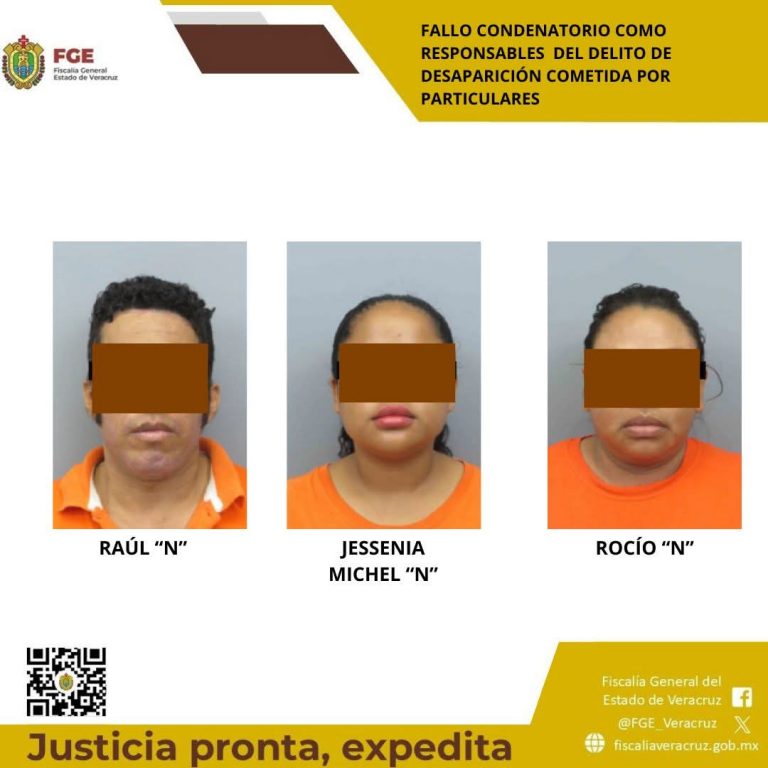 𝗝𝘂𝘀𝘁𝗶𝗰𝗶𝗮 𝗲𝗻 𝗩𝗲𝗿𝗮𝗰𝗿𝘂𝘇: 𝗙𝗮𝗹𝗹𝗼 𝗰𝗼𝗻𝗱𝗲𝗻𝗮𝘁𝗼𝗿𝗶𝗼 𝗰𝗼𝗻𝘁𝗿𝗮 𝘁𝗿𝗲𝘀 𝗽𝗲𝗿𝘀𝗼𝗻𝗮𝘀 𝗽𝗼𝗿 𝗱𝗲𝘀𝗮𝗽𝗮𝗿𝗶𝗰𝗶𝗼́𝗻 𝗰𝗼𝗺𝗲𝘁𝗶𝗱𝗮 𝗽𝗼𝗿 𝗽𝗮𝗿𝘁𝗶𝗰𝘂𝗹𝗮𝗿𝗲𝘀