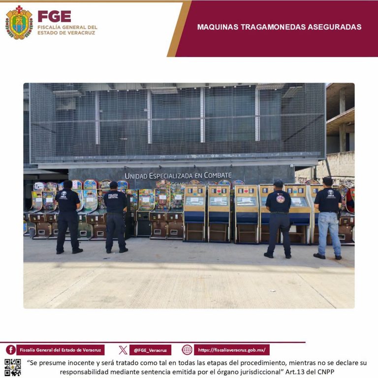 𝗚𝗼𝗹𝗽𝗲 𝗮 𝗹𝗮 𝗲𝘅𝘁𝗼𝗿𝘀𝗶𝗼́𝗻: 𝗮𝘀𝗲𝗴𝘂𝗿𝗮 𝗨𝗘𝗖𝗦 𝟲𝟱 𝗺𝗮́𝗾𝘂𝗶𝗻𝗮𝘀 𝘁𝗿𝗮𝗴𝗮𝗺𝗼𝗻𝗲𝗱𝗮𝘀 𝗲𝗻 𝗹𝗮 𝗰𝗶𝘂𝗱𝗮𝗱 𝗱𝗲 𝗩𝗲𝗿𝗮𝗰𝗿𝘂𝘇