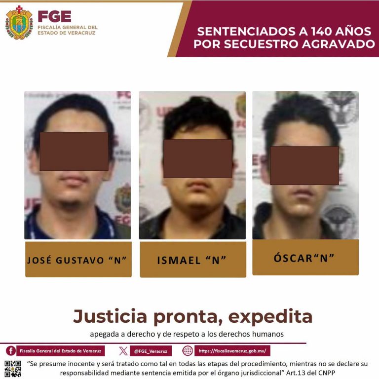 𝗦𝗲𝗻𝘁𝗲𝗻𝗰𝗶𝗮𝗻 𝗮 𝟭𝟰𝟬 𝗮𝗻̃𝗼𝘀 𝗱𝗲 𝗽𝗿𝗶𝘀𝗶𝗼́𝗻 𝗮 𝘁𝗿𝗲𝘀 𝘀𝗲𝗰𝘂𝗲𝘀𝘁𝗿𝗮𝗱𝗼𝗿𝗲𝘀 𝗲𝗻 𝗹𝗮 𝗰𝗶𝘂𝗱𝗮𝗱 𝗱𝗲 𝗫𝗮𝗹𝗮𝗽𝗮